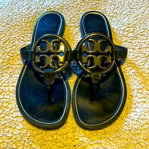 Size 7 - Tory Burch AUTHENTIC Miller Gold plated Sandal. Good Condition!!!!